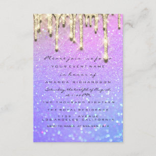 Bruidsfeest Sweet 16de Roze Holografische Druppels Kaart