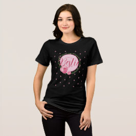 Bruidsfeest T-shirts met bloemen en zwart voor mei