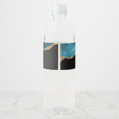 Bruidsfeest Teal Goud Agate Waterfles Etiket (Achterkant)