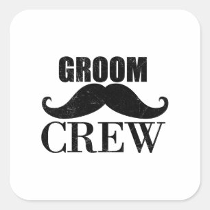 Bruidsfeest Team Bruiloft Jonggezellenfeest Zwart  Vierkante Sticker
