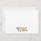 Bruidsfeest Theepartij Roze Bloemen Gouden Dankjew Bedankkaart (Achterkant)