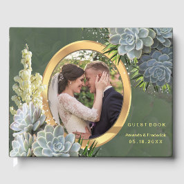 Bruidsfeest tinten van bleke blauwen gastenboek
