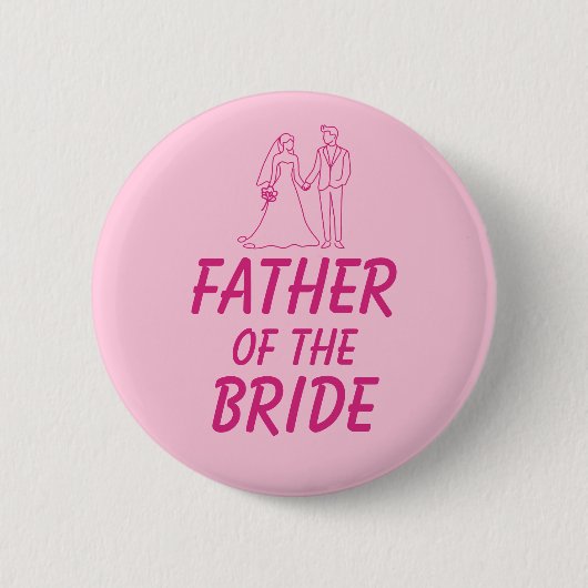 Bruidsfeest Trouwfeest Bruidsjurk Borrel Ronde Button 5,7 Cm (Voorkant)