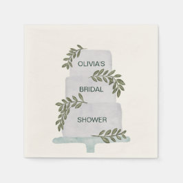 Bruidsfeest, Trouwtaart met Groene Decoratie Servet