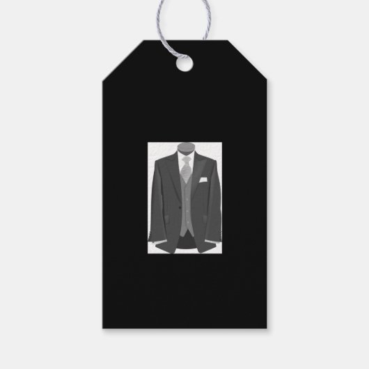 Bruidsfeest Tuxedo Suit Gift Label Cadeaulabel (Voorkant)