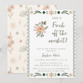 Bruidsfeest uitnodiging 'Fresh Off the Market' (Voorkant / Achterkant)