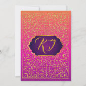 Bruidsfeest uitnodiging in Bollywood Arabische nac (Achterkant)