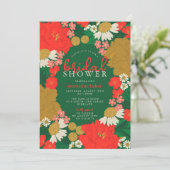 Bruidsfeest Uitnodiging met Bloemenboeket (Staand voorkant)