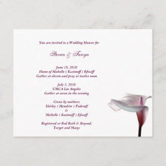 Bruidsfeest uitnodiging met Calla Lily