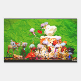 Bruidsfeest van de Fubby's. Rechthoekige Sticker