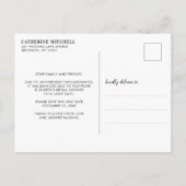 Bruidsfeest verander de datum elegante typografie aankondigingskaart (Achterkant)