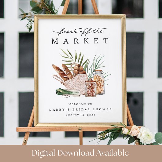 Bruidsfeest Verwelkomingsbord 'Vers van de Markt' Poster