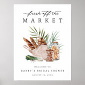 Bruidsfeest Verwelkomingsbord 'Vers van de Markt' Poster (Voorkant)
