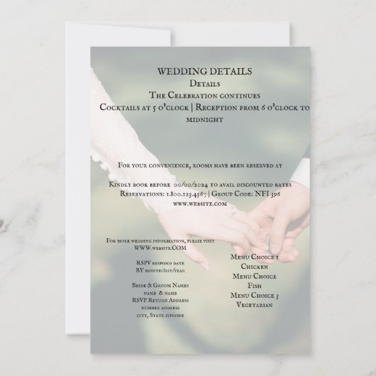 Bruidsfeest viering kaart (Achterkant)