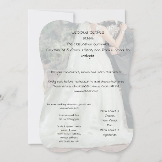 Bruidsfeest viering kaart (Achterkant)