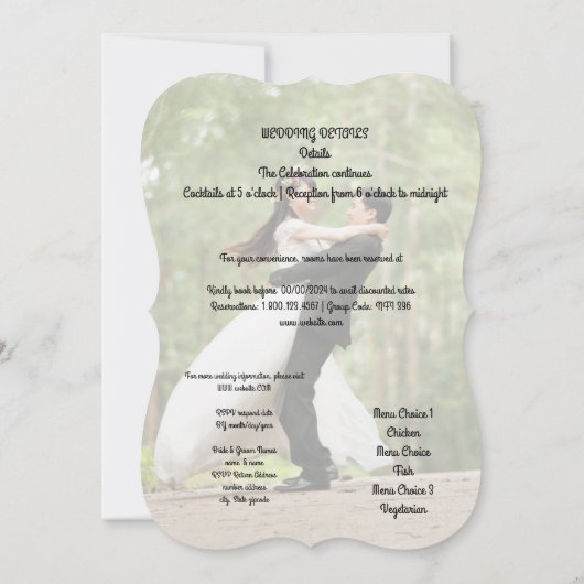 Bruidsfeest viering kaart (Achterkant)