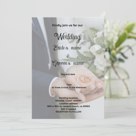 Bruidsfeest viering kaart (Staand voorkant)