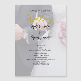 Bruidsfeest viering magnetische uitnodiging