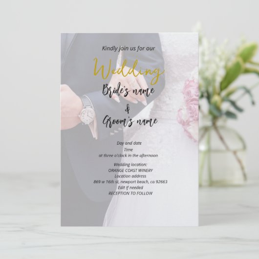 Bruidsfeest viering save the date (Staand voorkant)