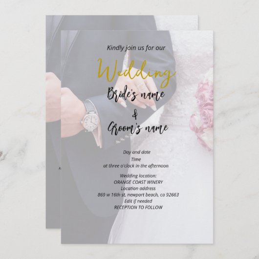 Bruidsfeest viering save the date (Voorkant / Achterkant)