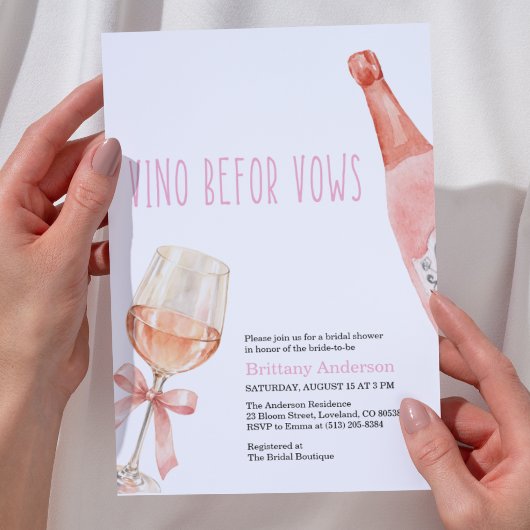 Bruidsfeest Vino Before Vows Kaart