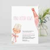 Bruidsfeest Vino Before Vows Kaart (Staand voorkant)