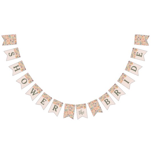 Bruidsfeest vlaggenlijn met bloemen vlaggetjes (Alle)