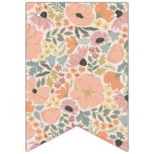 Bruidsfeest vlaggenlijn met bloemen vlaggetjes (Eerste vlag)