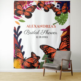 Bruidsfeest Vlinders Bloem Foto Achtergrond Wandkleed
