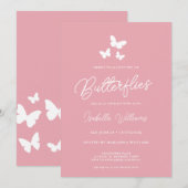Bruidsfeest Vlinders Lichtroze Lifetime Kaart (Voorkant / Achterkant)