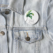 Bruidsfeest Waterverf Tropische Palmboom Ronde Button 5,7 Cm (In situ)