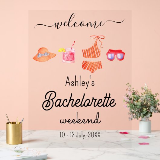 Bruidsfeest Weekend Strandfeest  Acryl Bord (Huwelijk)
