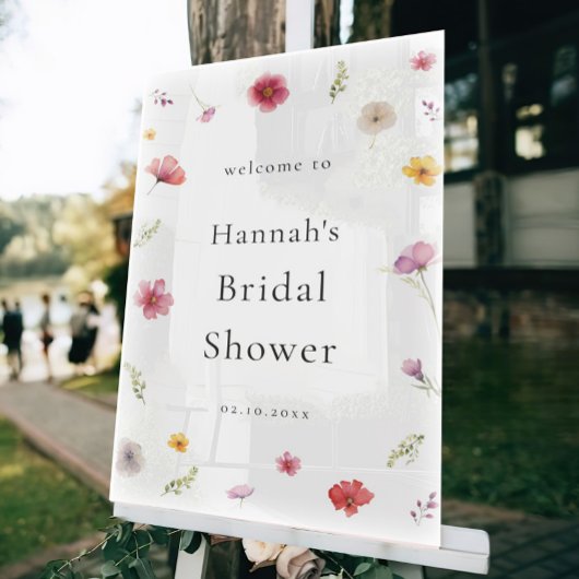 Bruidsfeest Welcome Wildflower Acryl Bord