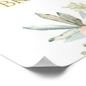 Bruidsfeest welkom bord met succulenten poster (Hoek)