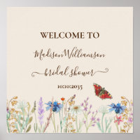 Bruidsfeest Welkom met Wilde Bloemen en Vlinders