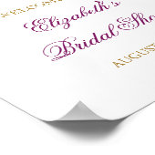 Bruidsfeest welkomstbord bloem glitters amethist poster (Hoek)