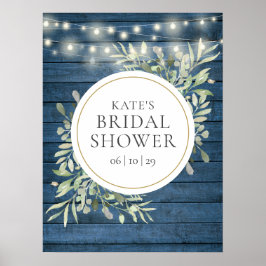 Bruidsfeest welkomstbord met groen poster