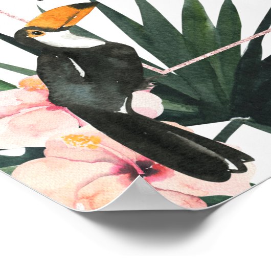 Bruidsfeest Welkomstbord | Tropische Chic Poster (Hoek)