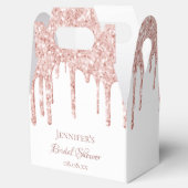 Bruidsfeest white roze gouden glinsterdruppels bedankdoosjes (Geopend)