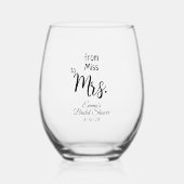 Bruidsfeest Wijn Puns Wijnglas Zonder Voet (Voorkant)