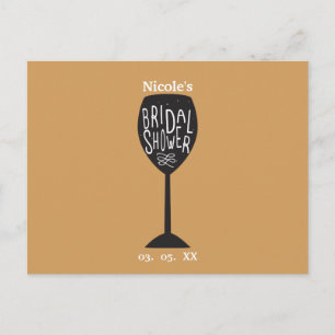 Bruidsfeest Wijnglas ELKE KLEUR Ansichtkaart Uitnodiging Briefkaart