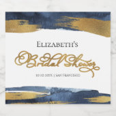 Bruidsfeest Wijnlabel | Waterverf Abstract Art Sparkling Wijnetiket (Enkel label)