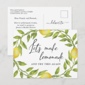 Bruidsfeest Wijzigingsdatum Citroenen Groene plant Briefkaart (Voorkant / Achterkant)