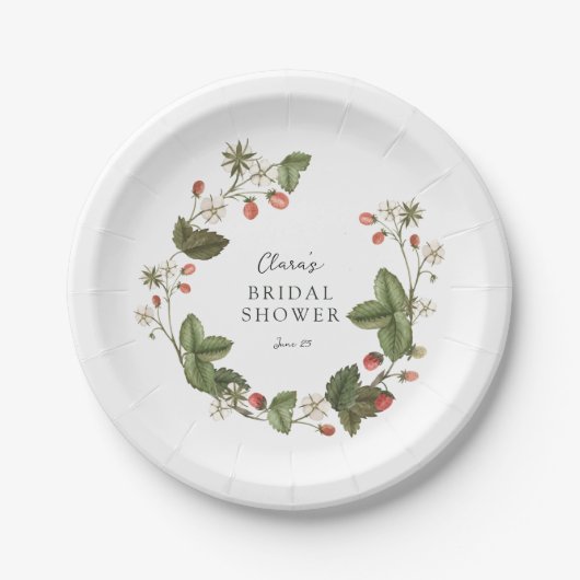 Bruidsfeest Wild Strawberries Papieren Bordje (Voorkant)
