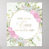 Bruidsfeest Wildbloem Hoeveel Kusjes Bord Poster (Voorkant)