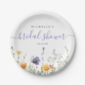 Bruidsfeest wildbloem papieren bordje (Voorkant)