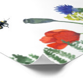 Bruidsfeest wildbloemen en bij welkomstbord poster (Hoek)