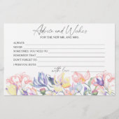 Bruidsfeest Wilde Bloemen Advies en Wensen Briefpapier (Voorkant)