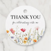 Bruidsfeest Wildflower Bedankjes Labels (Voorkant)