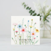 Bruidsfeest Wildflower Bee Dankkaart Bedankkaart (Staand voorkant)